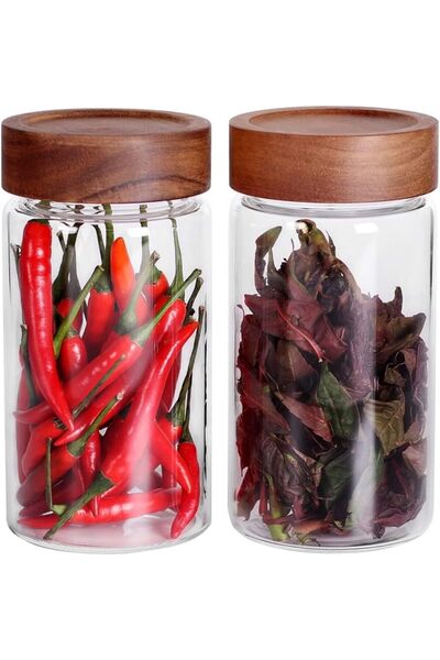 Generic Glass Storage Jars with Lid, 20 OZ Kitchen Food Storage Jar, Glass Fo...