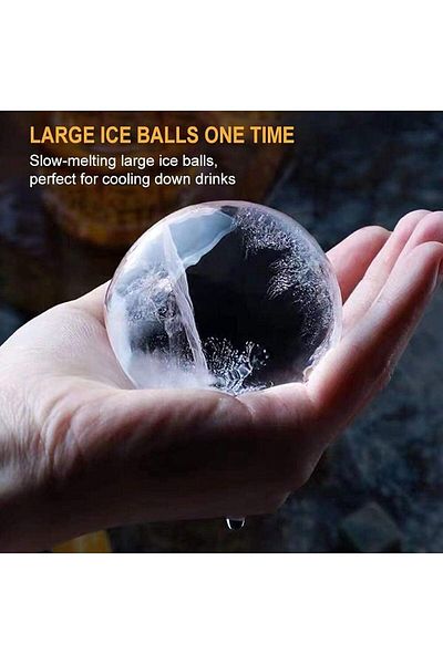 Generic Aputue Large Ice Cube Trays, 2.5 In Flexible 4 Ice Balls Maker with Funnel, Large Ice Cube Tray wit