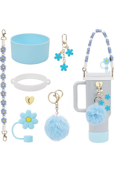 Generic Hepiide Accessories Set for Stanley Cup, Including Water Bottle Handle Strap, Siliocne Stanley Cup