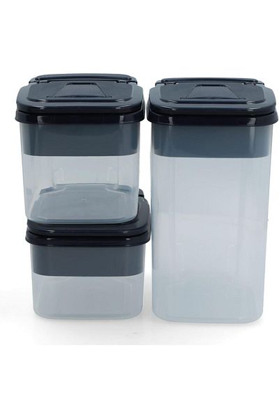Generic Felli 3-Piece Bpa-Free Durable Plastic Food Container Set Clear And Black