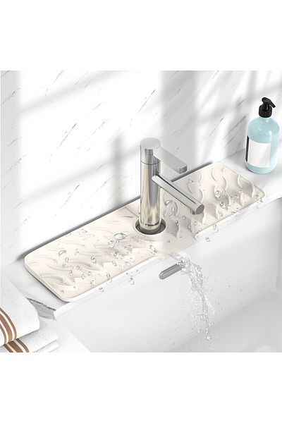 Generic Silicone Faucet Splash Guard, Silicone Faucet Handle Drip Catcher Tray, Faucet Handle Drip Catcher