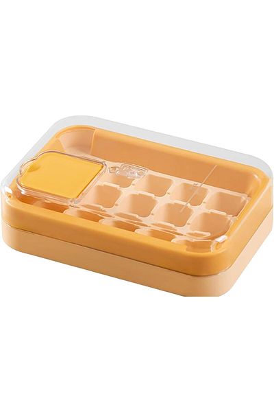 Generic Silicone Ice Tray, 15-Hole Ice Cube Maker with Easy Push Release and Spill-Resistant Lid, Reusable