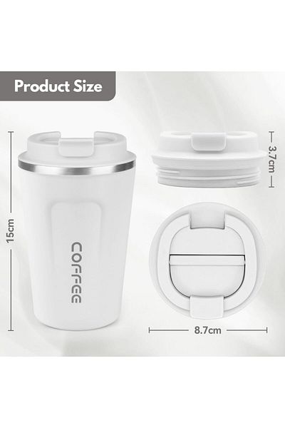 Generic Proxima Direct Coffee Travel Mug, 380ml Stainless Steel Insulated & Reusable Cup with Leak Proof Li