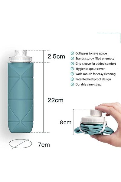 Generic Collapsible Water Bottles Cups Leakproof Valve Reusable BPA Free Silicone Foldable Travel Water Bot