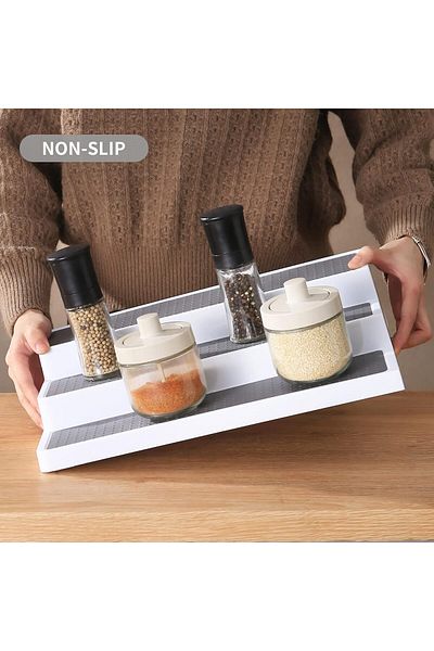 Generic Yuroochii 3-Tier Expandable Spice Rack Step Modern Design Waterproof and Non Skid Shelf Kitchen Org