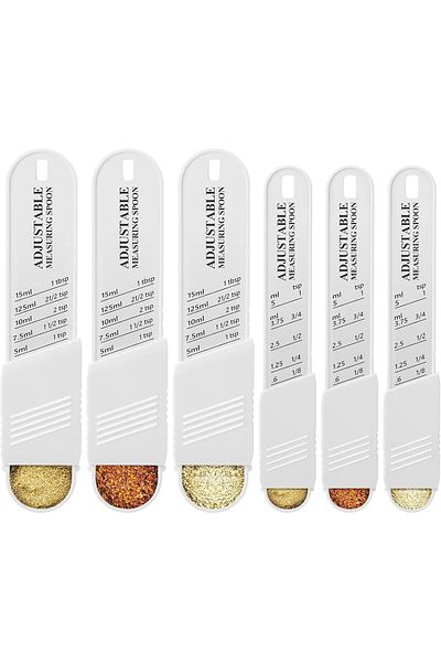 Generic Excefore Adjustable Measuring Spoon Set, 6 Pcs Baking Cooking Measuring Spoon Set, Chef Measuring S