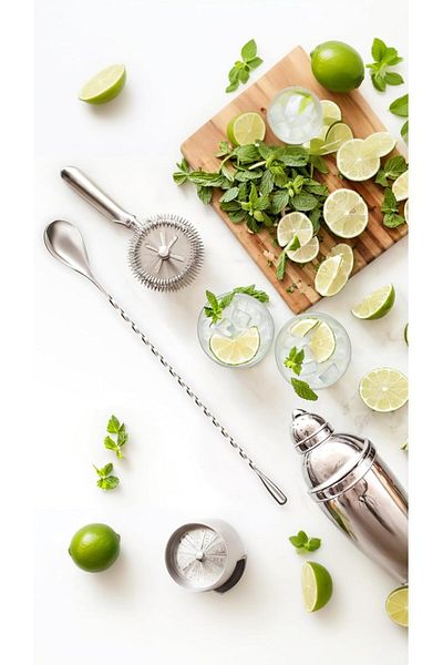 Generic Spiral Pattern Bartending Spoon Set - 2-Pack 12-Inch Stainless Steel Cocktail Stirrers with Long Ha