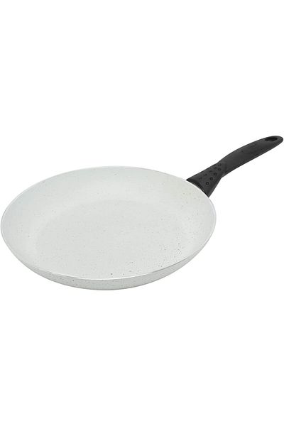 Generic Trust Pro Non Stick Aluminium Granite Coated Hangable Frying Pan Of 26 CM Off White (GR021) For Fry