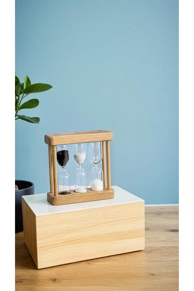 Generic Classic Wooden Frame Sand Hourglass Timer, Decorative Sandglass Clock for 1/3/5 Minute Timing, for