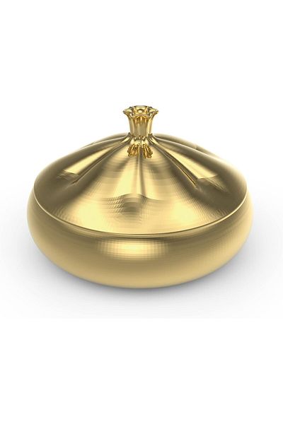 Generic Al Saif Rajin Serving Tray with Lid, Colour :Gold