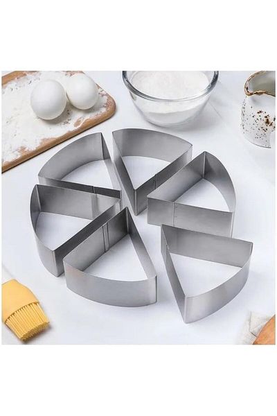 Generic MASTERGOLD - 6 Pieces Stainless Steel Cake Cutter Mold | Reusable Triangle Cookie Cutter Mold | Che