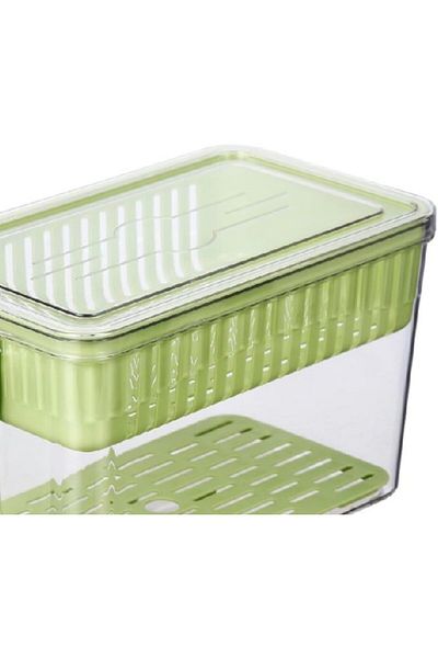 Generic Felli Refrigerator Container With Handle 29 Cm Green And Clear