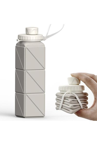 Generic NALACAL Collapsible Silicone Water Bottle 610ml | Foldable, Portable, Leakproof Reusable Water Bott