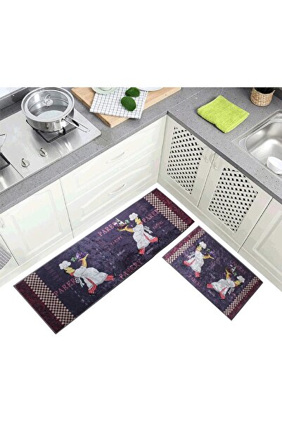 Generic سجادة مطبخ مضادة للانزلاق من هوم كونسيبت، قطعتان، متعددة الألوان، 122...