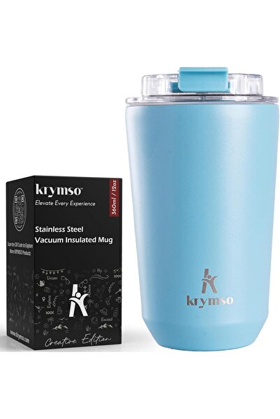 Krymso 360ml Stainless Steel Travel Coffee Mug, Thermos Cup, Leakproof Lid
