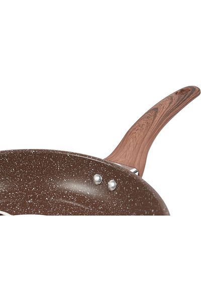 Generic Non-Stick Frying Pan 24cm with Wooden Handle – Perfect Pan for Easy and Healthy Cooking, Large Capa