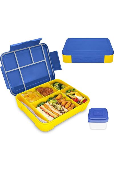 Generic PAHOO Bento Box for Adult Kids, Stylish Teens Adult Lunch Box Containers With 5 Compartments, Sauce