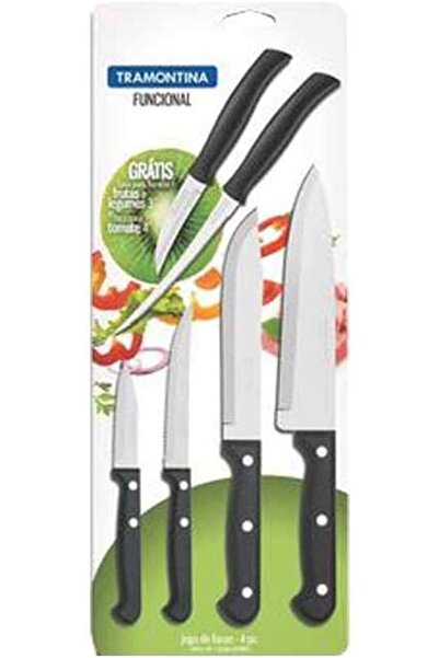 TRAMONTINA Functional 6 Pcs Knives Set, Black - 23899/089