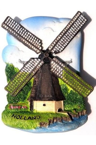 Generic WitnyStore Tiny Dutch Windmill Netherlands Western Europe Tourist Attractions Resin Refrigerator Ma