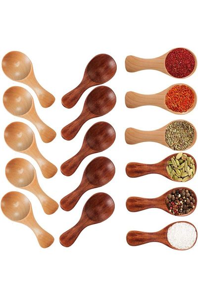 Generic 10 Pack Small Wooden Spoons for Spice Jars, Honey Spoon