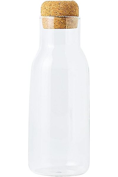 Generic SHARPDO Cork Transparent Glass Storage Tank Household Kitchen Food Storage Tank
