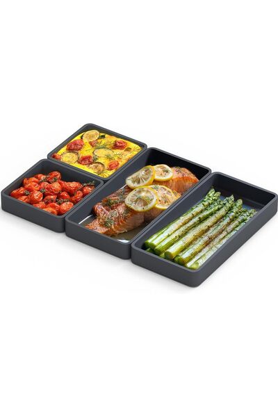 Arabest Baking Sheet Dividers,For Cooking & Meal Prep, Non Stick Silicone Tray
