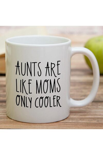 ritz Funny Aunt Mug - Aunts Are Like Moms Only Cooler - Ceramic Coffee or Tea Cup 11 oz