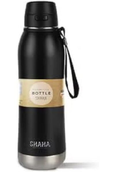 SHAHA Vacuum Bottle 800 ml Black Stainless Steel