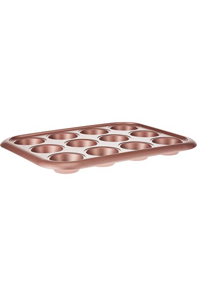 Penguen 12 Cup Muffin Pan, Stainless Steel, Rose Gold