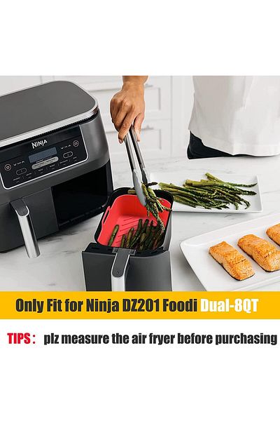 Generic REVHQ Air Fryer Reusable Liner, for Ninja Foodi DZ201/DZ401 Dualzone Air Fryer, Oven Insert Silicon