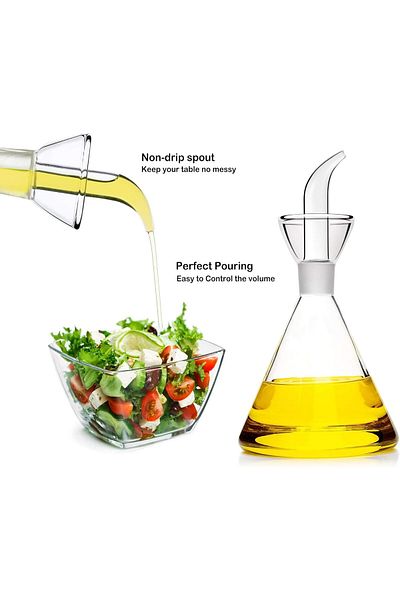 Generic HAIZEEN 9 oz / 250 ml Glass All-Purpose Cruet, Glass Oil Decanter and Cruet (Cone-9 oz, Smooth surf