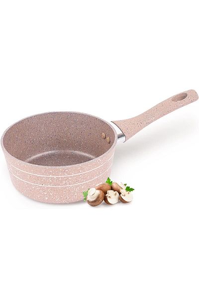 Generic Royalford 18Cm Granite Coated Smart Saucepan/Beige, Multi
