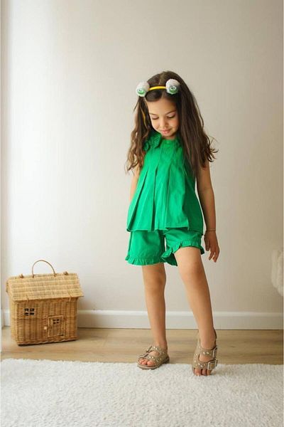KOKOŞ BEBEK Ruffled ribbon detailed shorts set
