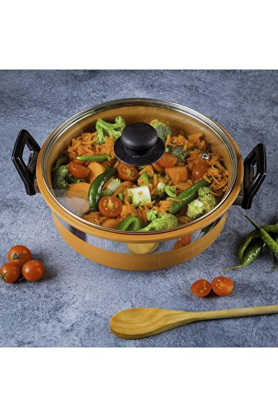 Olsenmark Traditional Clay Handi with Glass Lid (500 ml)