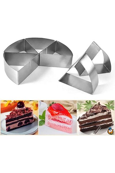 Generic MASTERGOLD - 6 Pieces Stainless Steel Cake Cutter Mold | Reusable Triangle Cookie Cutter Mold | Che