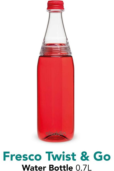 Generic Aladdin Fresco Twist and Go Stainless Steel Water Bottle, 0.7 liter Capacity, Red