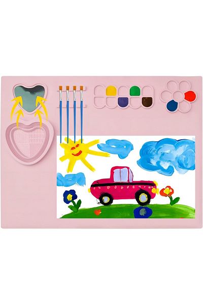 Generic ALMEKAQUZ Silicone Craft Mat for Art Painting,Big Silicone Art Mat with Water Cup and Paint Holder,