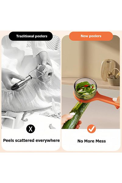 Generic Peeler With Container, Fruit And Vegetable Julienne Peeler With Container For Kitchen