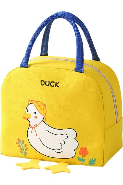 Arabest Cute Yellow Duck Double Layer Insulated Lunch Bag,Leak-Proof Large Ca...