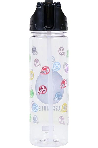 Generic Eazy Kids Marvel Avengers Assemble 2-In-1 Tritan Water Bottle - Black (650ml)