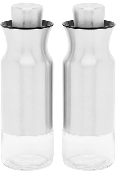 Generic Flamberg Premium Dispenser Set for Oil & Vinegar, Silver, 360 ml