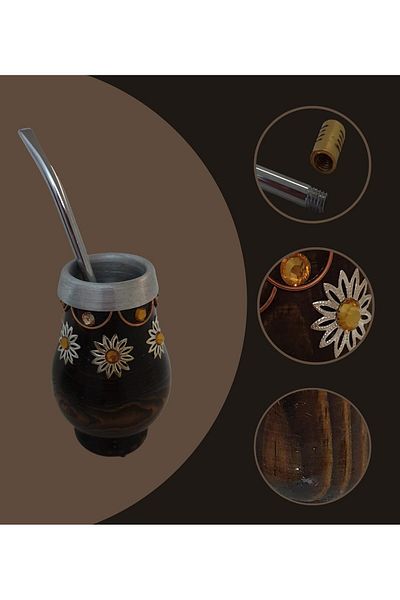 Generic Yerba Mate Cup Set Modern Reusable Mate Cup Set Includes Straw This Cup is Uniquely Designed Bombil