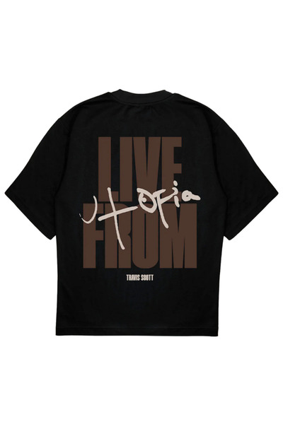 SVART WEAR ΖΩΝΤΑΝΑ ΑΠΟ ΟΥΤΟΠΙΑ Μπλουζάκι με στάμπα Oversize Unisex Μπλουζάκι travis scott