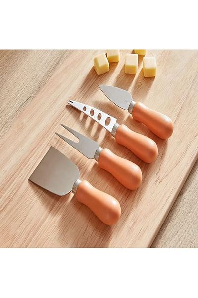 Generic AMGREEN Easy Chef 4-Piece Cheese Knife and Cutter Set 14x3x2.5 cm