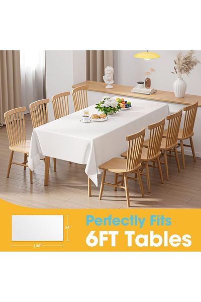 Generic ALMEKAQUZ 4 Pack Disposable Tablecloth, 54''×108'' Rectangle Table Cloth for 6ft Tables, Polyester