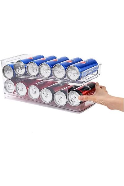 Generic Cranviech Soda Can Organizer for Refrigerator - Auto Rolling Can Dispenser Soda Can Holder Storage