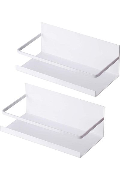 Generic TRASSLE 2Pcs Magnetic Spice Racks, Magnetic Shelf for Refrigerator Magnetic Fridge Shelf with 4 Rem