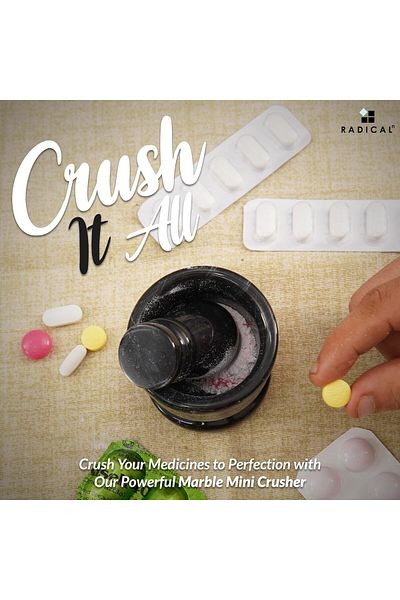 Generic Radicaln Marble Mortar and Pestle Set, Black, 2.5" Inches Handmade Spice Grinder, Small Garlic Crus