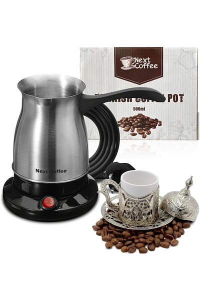 Next Coffee Electric Turkish Maker, 500ml Fast Brewing, Delicious Cup of Turkish, Arabic Even Heatin
