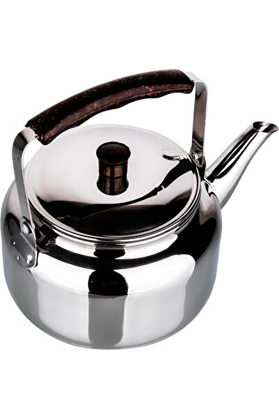 Bister Tea Kettle with Wooden Backlite Handle (2 Liter) | Silver